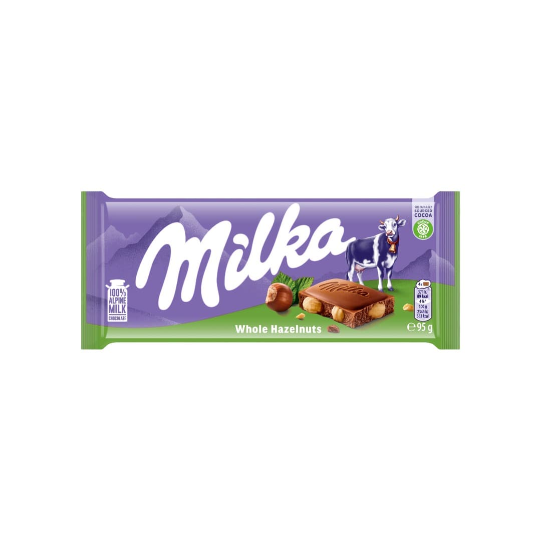 MILKA ΣΟΚΟΛΑΤΑ WHOLE NUTS 95ΓΡ