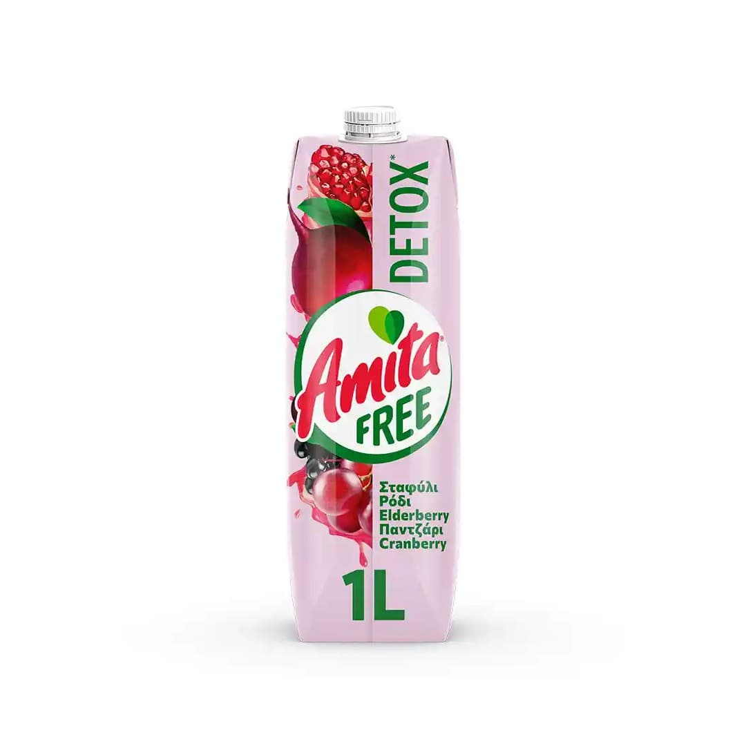 AMITA FREE DETOX ΣΤΑΦ.   ΡΟΔ.ΠΑΝΤΖ.CRANB 1L