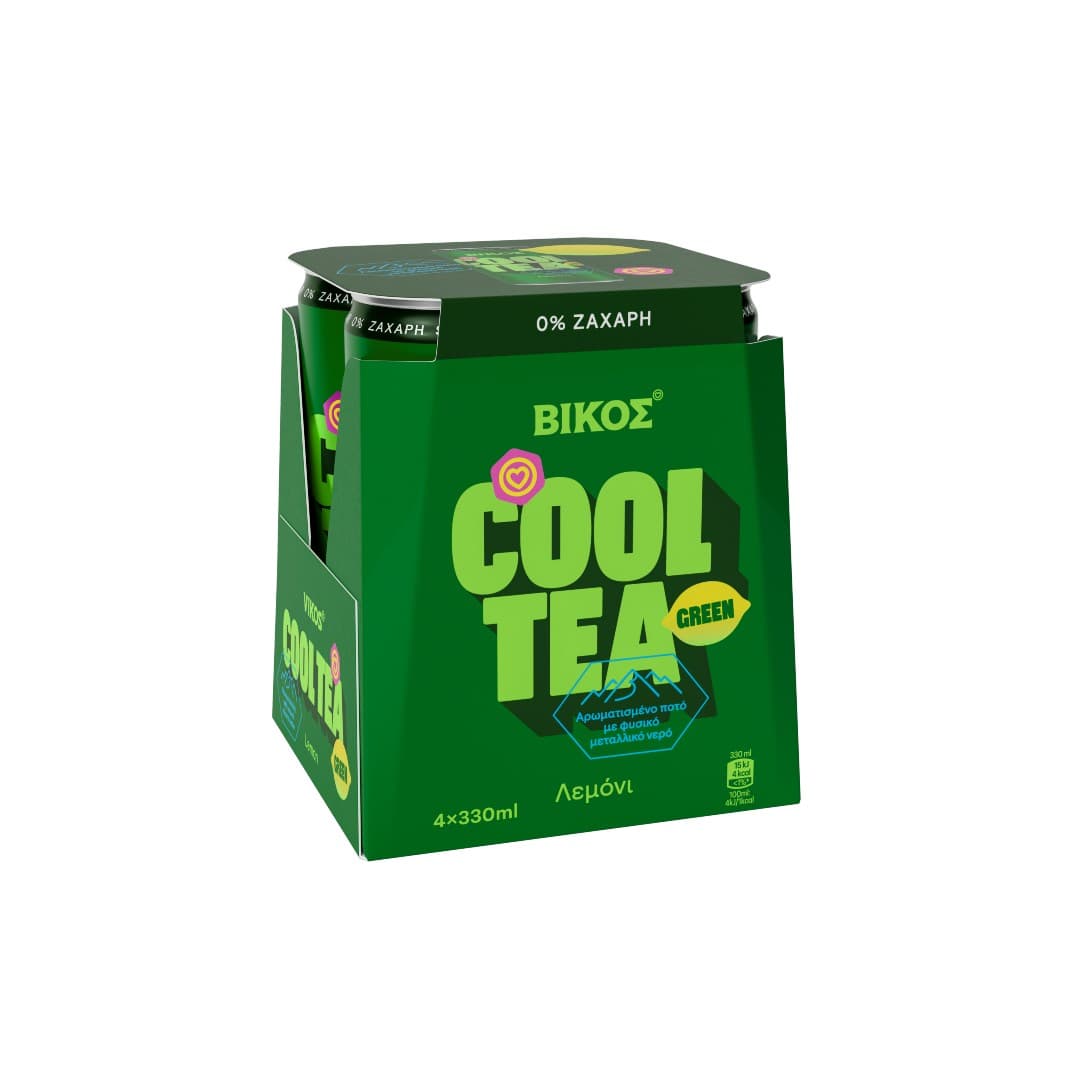 ΒΙΚΟΣ COOL TEA GREEN    LEMON Z.SUGAR 4*330ML