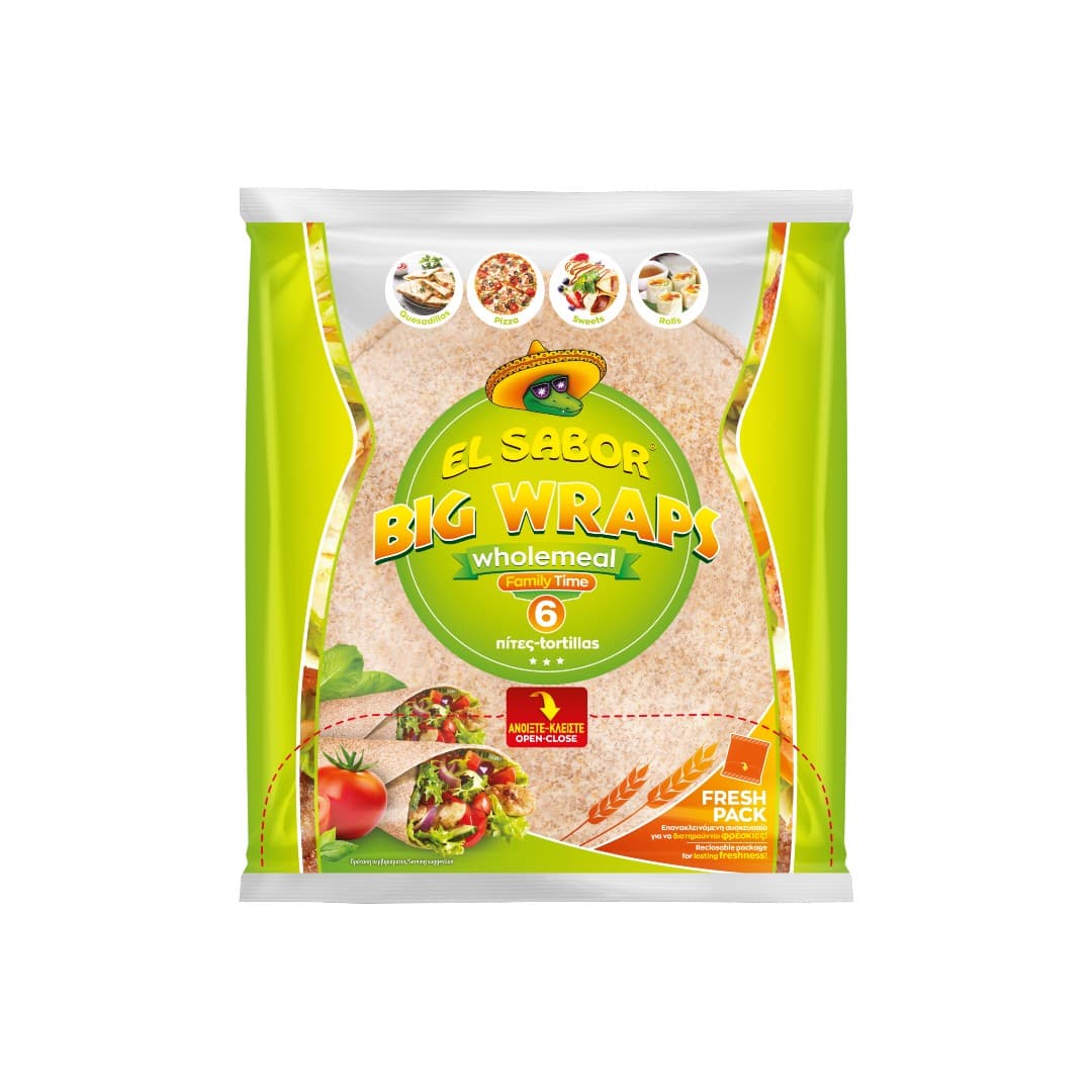 EL SABOR ΤΟΡΤΙΓΙΕΣ BIG WRAPS ΟΛΙΚΗΣ 6Τ 370ΓΡ