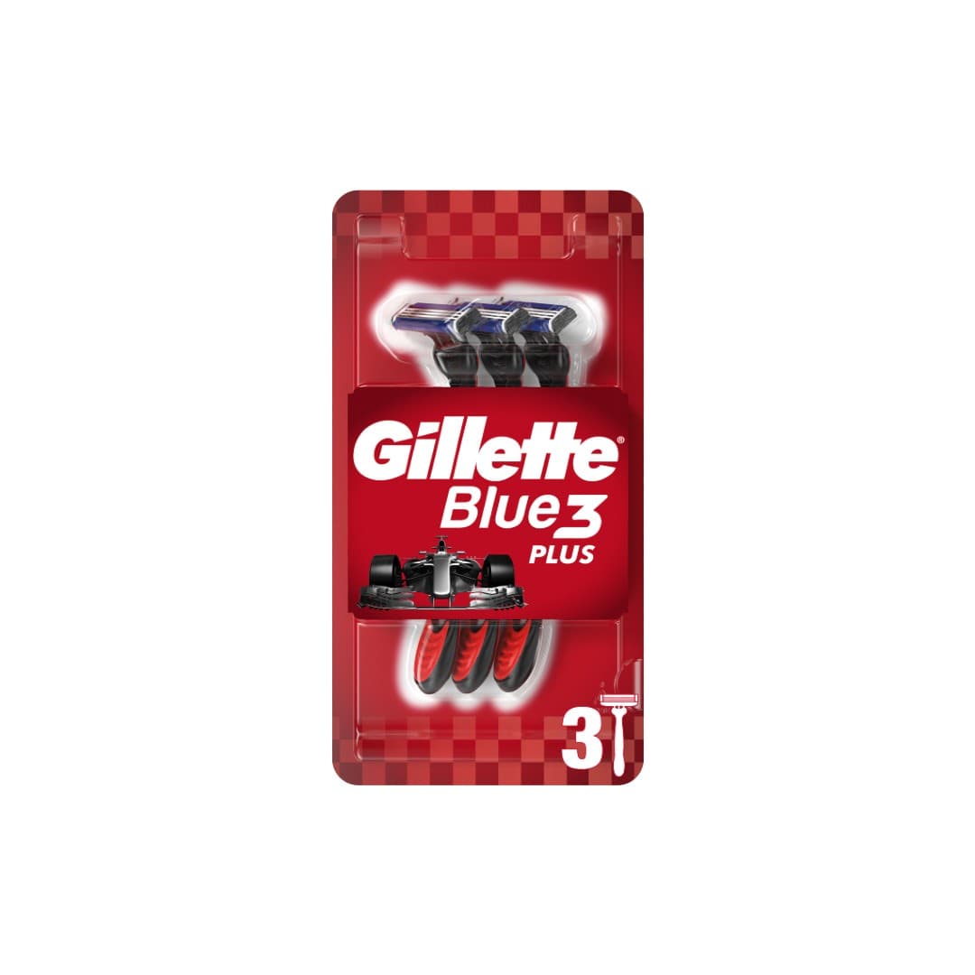 GILLETTE BLUE 3 ΜΙΑΣ ΧΡΗΣΗΣ PLUS RED 3T