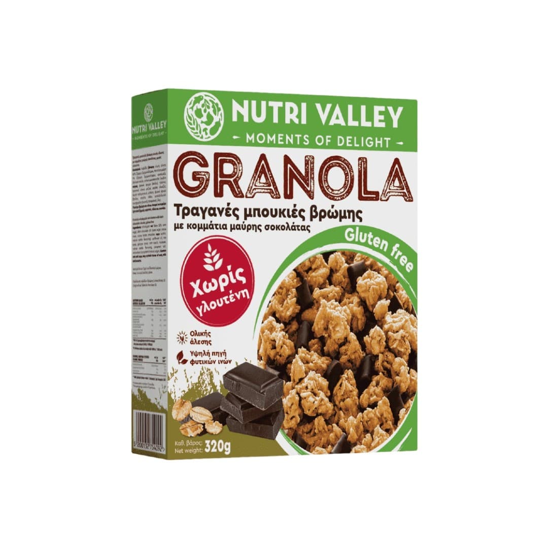 NUTRI VALLEY GRAN.GLUTEN FREE DARK CHOCO 320ΓΡ