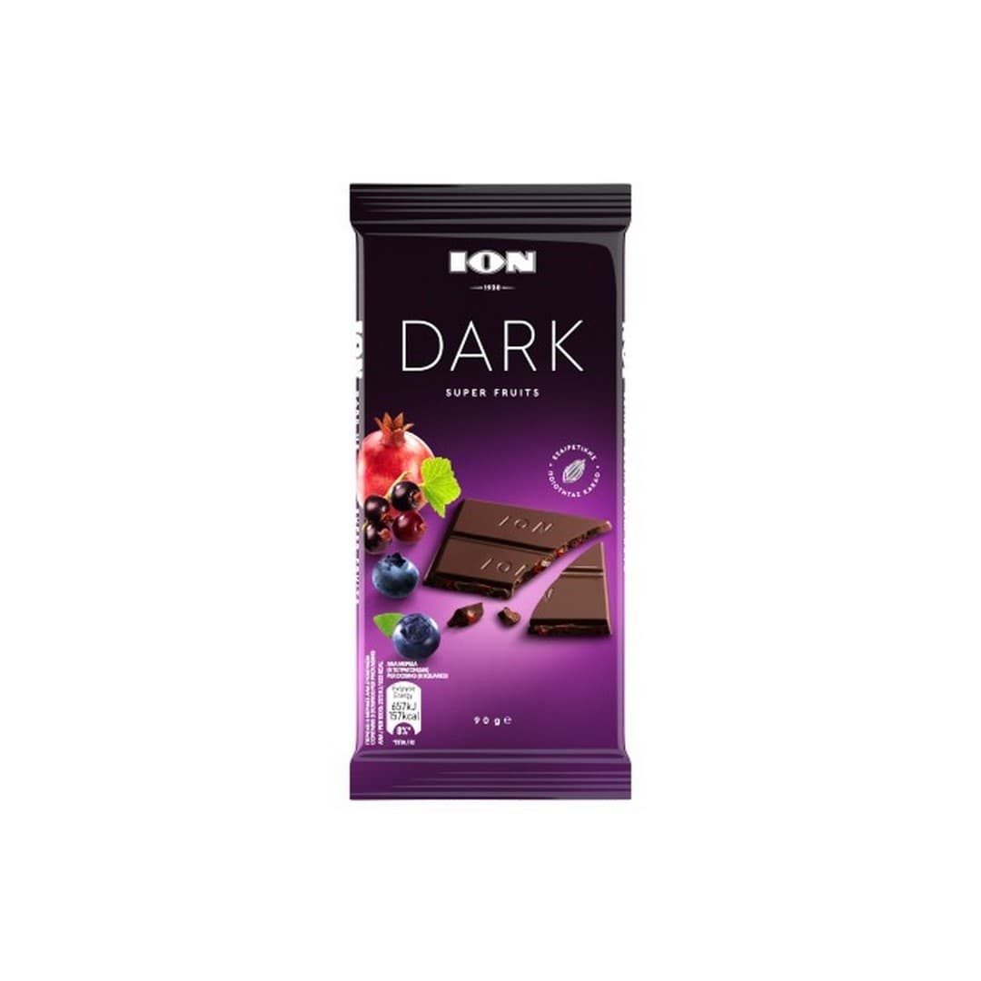 ΙΟΝ ΣΟΚΟΛΑΤΑ DARK SUPER FRUITS 90ΓΡ