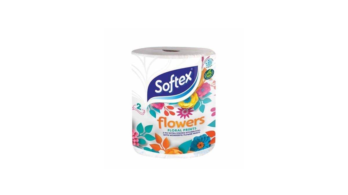 Softex Χαρτί Κουζίνας Flowers 2Φυλλών 450γρ. 1τεμ.